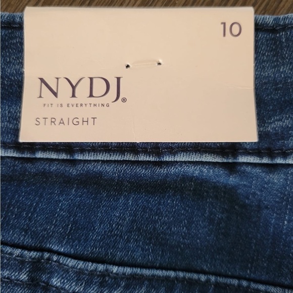 NYDJ  Straight Leg Lift Tuck Stretch Jeans Sweetbay Blue Sz 10 NWT - Picture 4 of 7